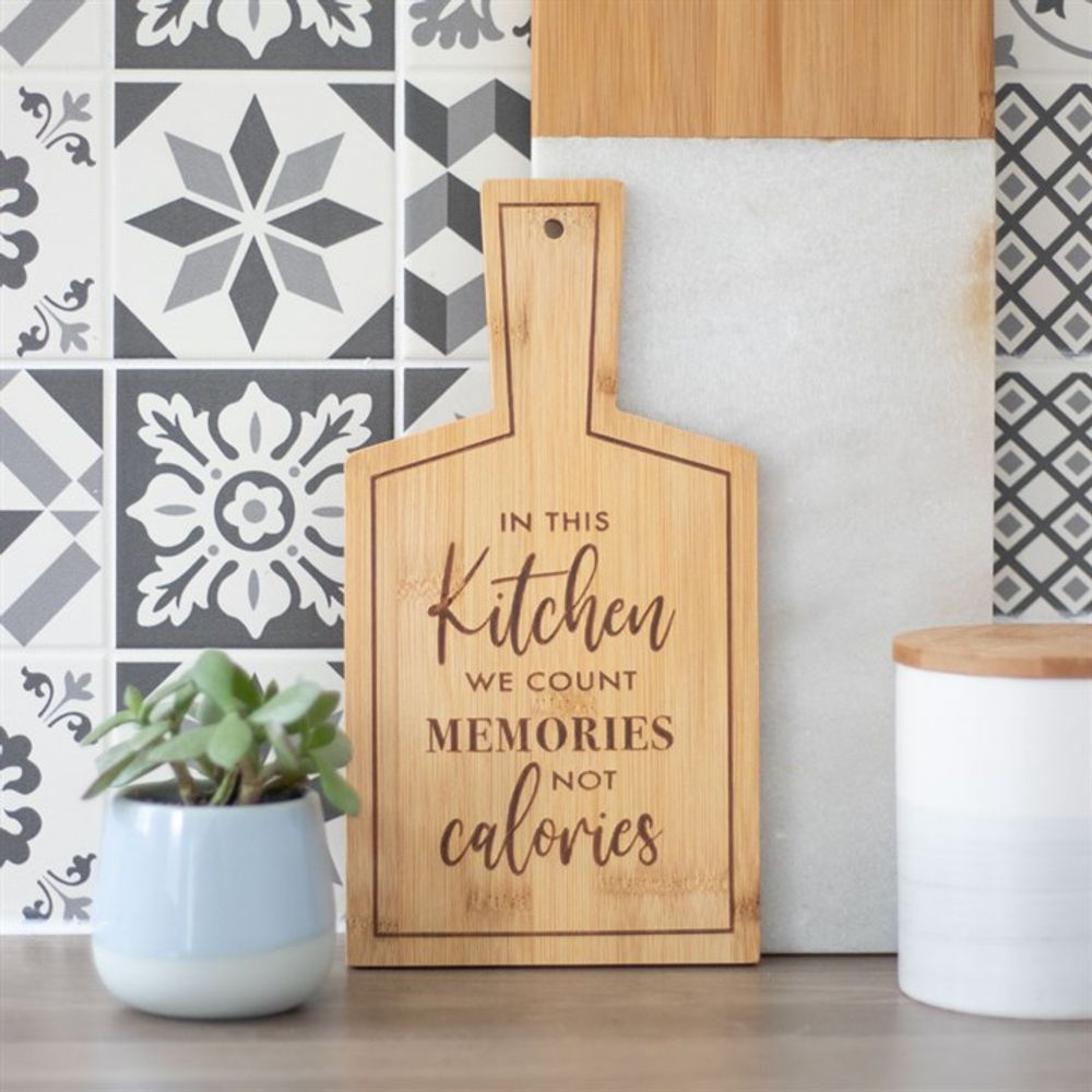 Count Memories, Not Calories Bamboo Serving Board