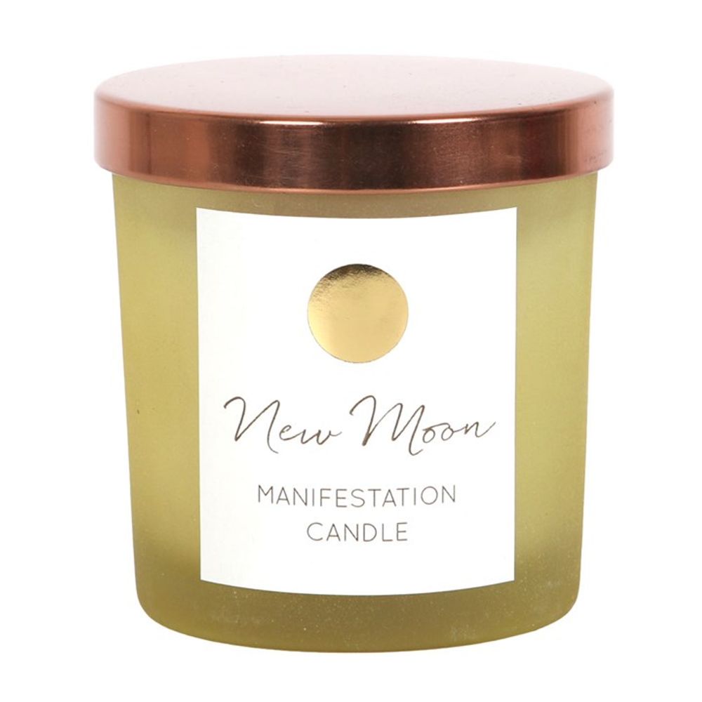 New Moon Wild Orange Manifestation Candle with Clear Quartz