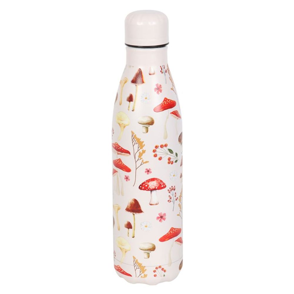 All Over Mushroom Print Metal Water Bottle