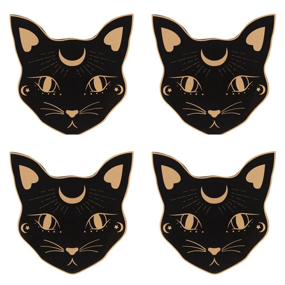 Mystic Mog Cat Face Coaster Set