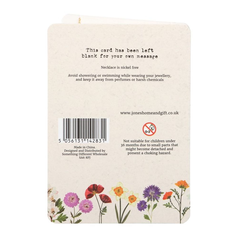 April Daisy Birth Flower Necklace Card