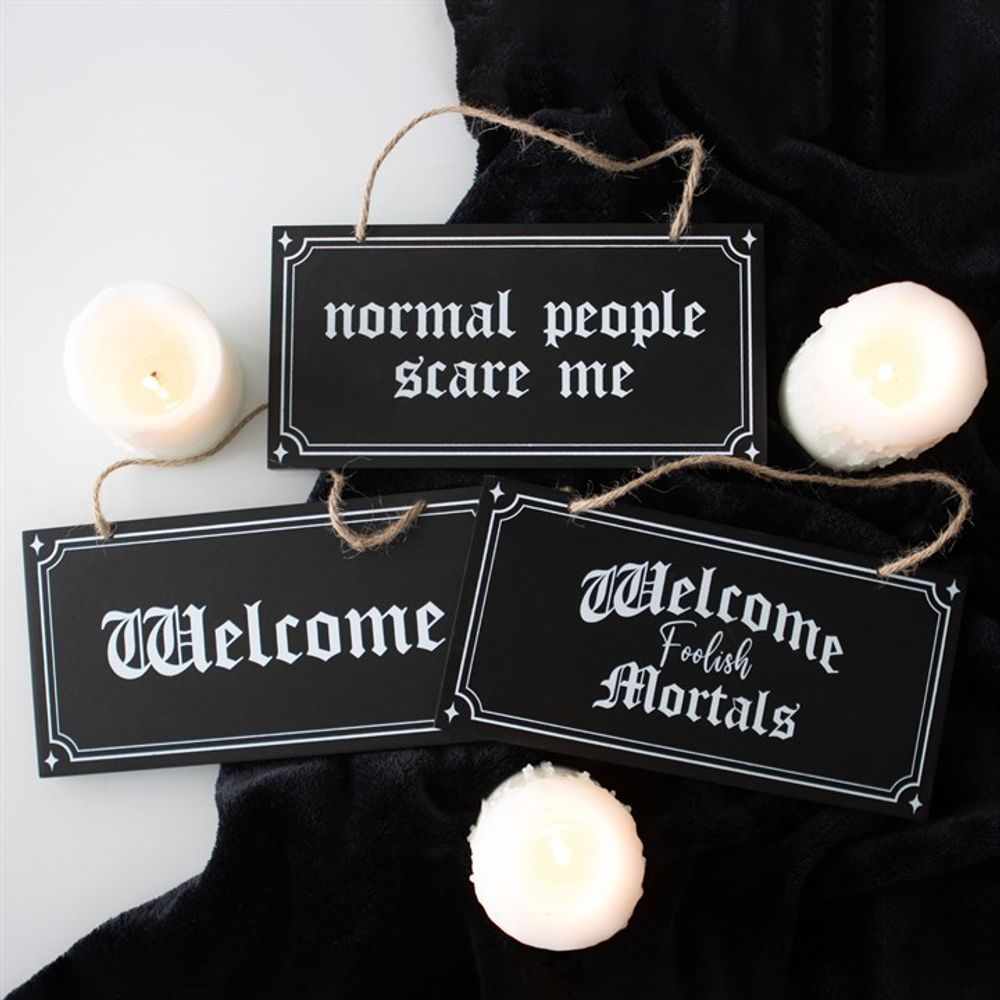 Gothic Welcome Hanging Sign