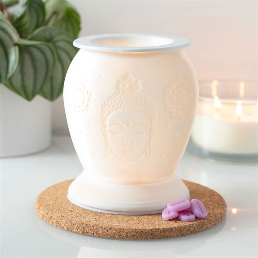 White Ceramic Buddha Electric Oil Burner