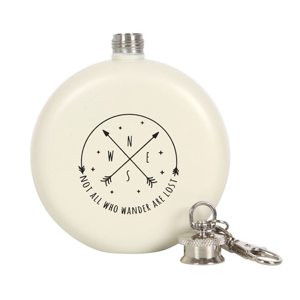 Happy Camper Hip Flask with Keyring